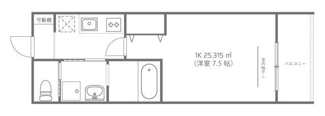 REVE曙(1K/3階)の間取り写真