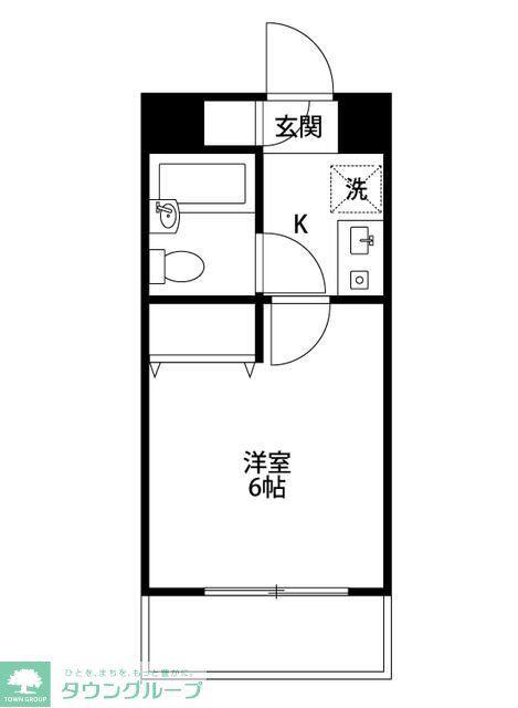 アオキビル第28(1K/6階)の間取り写真