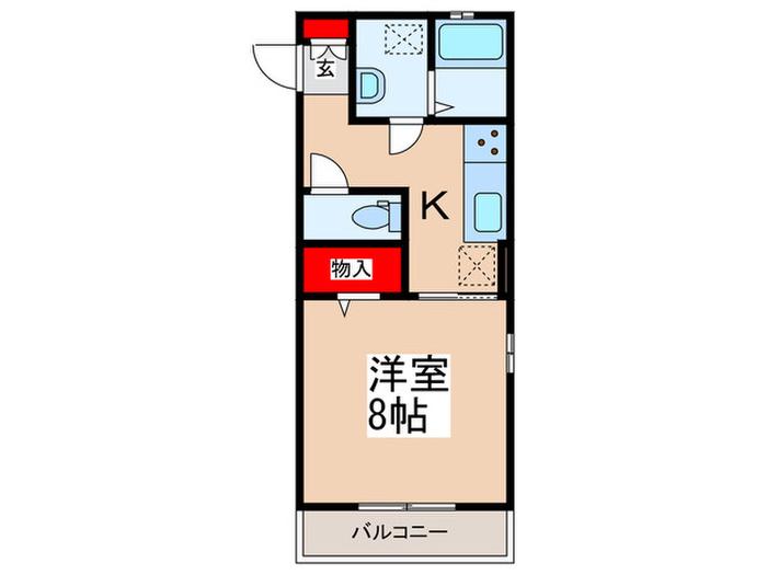 エーデルワイス検見川(1K/1階)の間取り写真