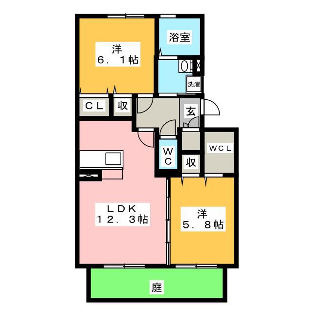 LA FELICE(2LDK/1階)の間取り写真