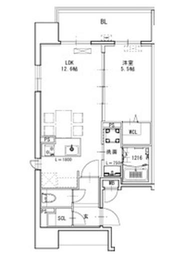 SーRESIDENCE博多駅東AWESOME(1LDK/11階)の間取り写真