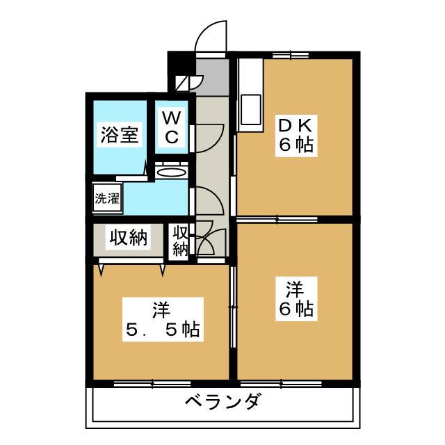 クレールハイツ小机(2DK/1階)の間取り写真