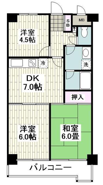 LAZ KONANDAIラズコウナンダイ(3DK/2階)の間取り写真