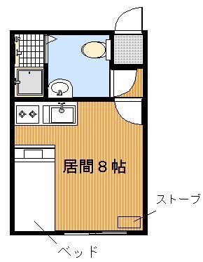 パークサイドハイツ(ワンルーム/1階)の間取り写真