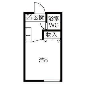メゾン石川 A(ワンルーム/2階)の間取り写真