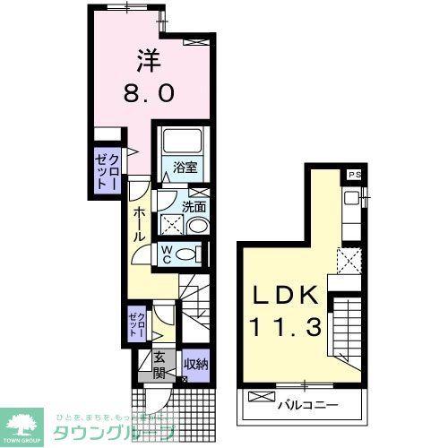 プラシード(1LDK/1階)の間取り写真