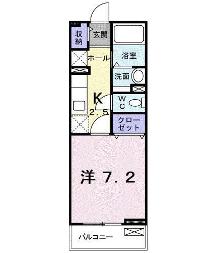 アウローラ(1K/2階)の間取り写真