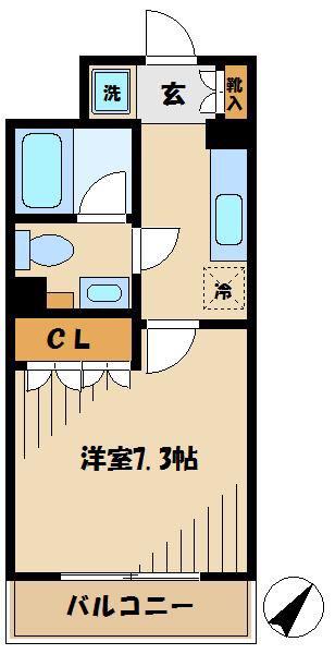 プラウドフラット三軒茶屋(1K/9階)の間取り写真
