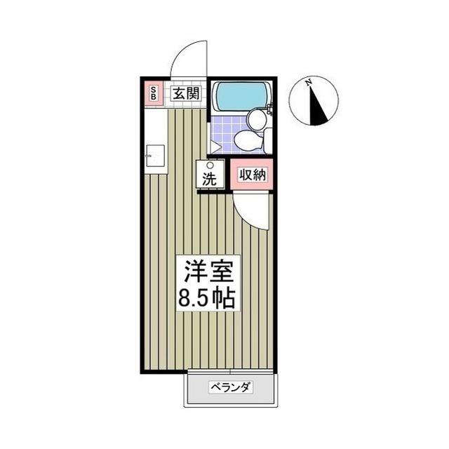サンヴェール宇都宮(ワンルーム/2階)の間取り写真