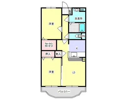 フェリーチェ・セナ(2LDK/2階)の間取り写真