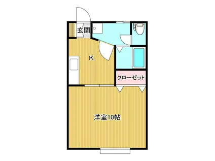 ソレイユオオクラ(1K/2階)の間取り写真