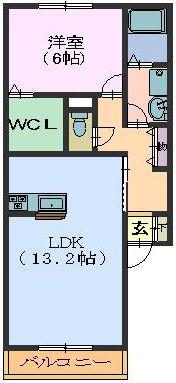 MITOKU PROCYON(1LDK/1階)の間取り写真