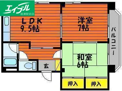 寿マンション(2LDK/3階)の間取り写真
