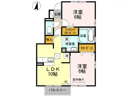 パークサイド泉 C(2LDK/1階)の間取り写真