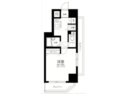 ヴェルト柿の木坂(1K/4階)の間取り写真