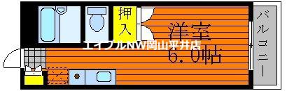 ホーメスト中島 B棟(ワンルーム/3階)の間取り写真