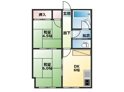 阿部ビル(2DK/2階)の間取り写真