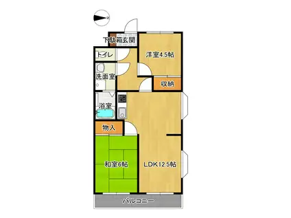 ファミールサワイ(2LDK/2階)の間取り写真