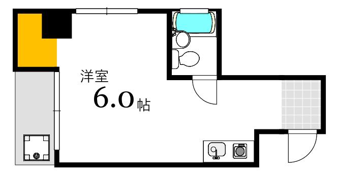 TIARA白島(1K/2階)の間取り写真