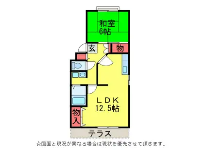 ボナール(1LDK/1階)の間取り写真