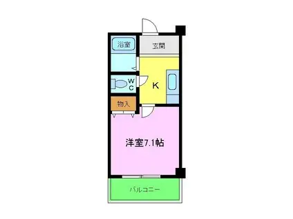 中井マンション(1K/6階)の間取り写真