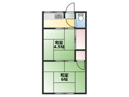 関口荘(2K/2階)の間取り写真