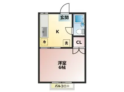 エステートピアホッタ(1K/2階)の間取り写真