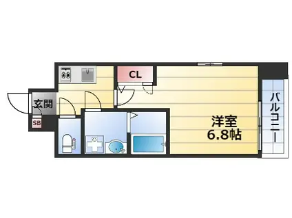 エスリード北大阪レジテンス(1K/6階)の間取り写真