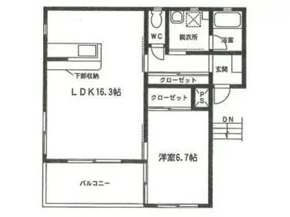 コルテヴィラ西幸(1LDK/1階)の間取り写真