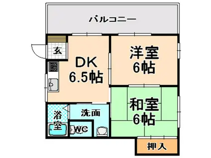 ハイツ桜ケ丘II(2DK/3階)の間取り写真