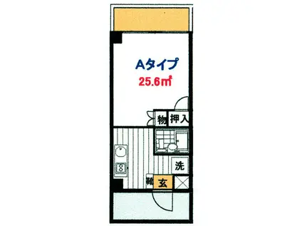 マンションシャトーレ(ワンルーム/5階)の間取り写真