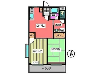 ローヤルセブン(2DK/5階)の間取り写真