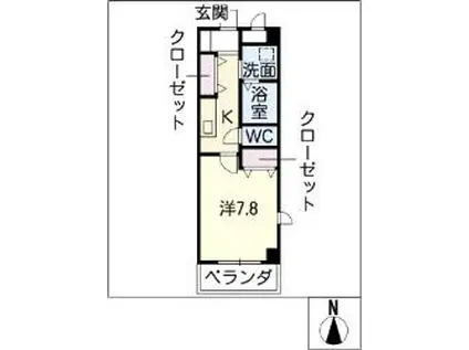 ヴィラパーク鶴舞(1K/3階)の間取り写真