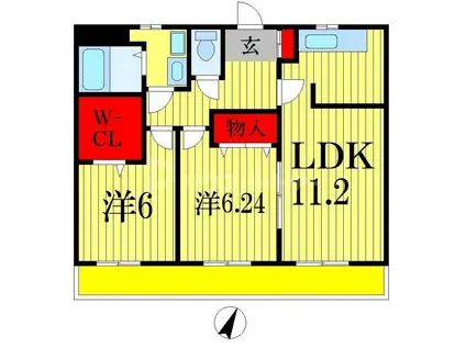 アネックス大夢(2LDK/1階)の間取り写真