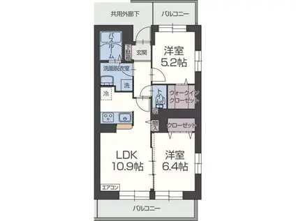 フランシエロ(2LDK/4階)の間取り写真