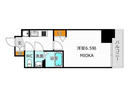ララプレイス天王寺シエロ(1K/11階)の間取り写真