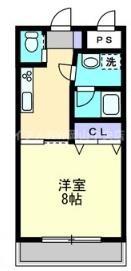 ハアラン一ノ宮(1K/2階)の間取り写真