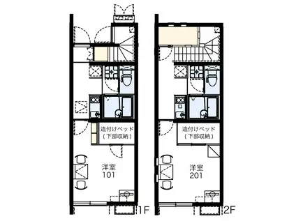 レオネクストステラMY(1K/1階)の間取り写真