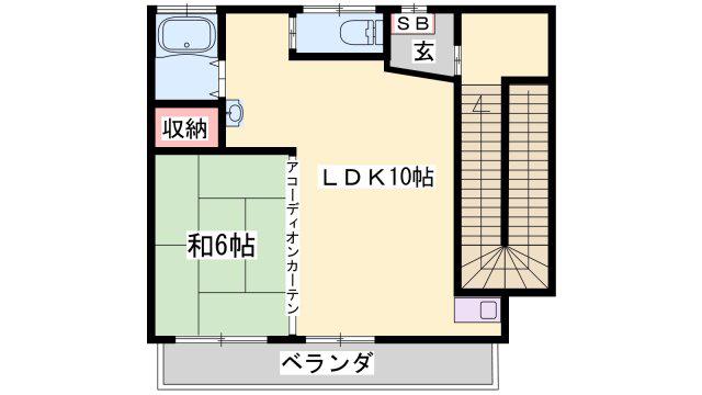 TKマンション(1LDK/4階)の間取り写真