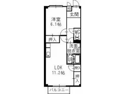 GRANDPURE(1LDK/1階)の間取り写真