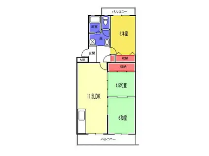 ペパーミントハウス(3LDK/4階)の間取り写真