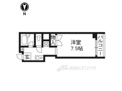 セゾン富小路(1K/4階)の間取り写真