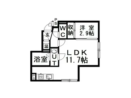 グランコンフォート双葉(1LDK/2階)の間取り写真