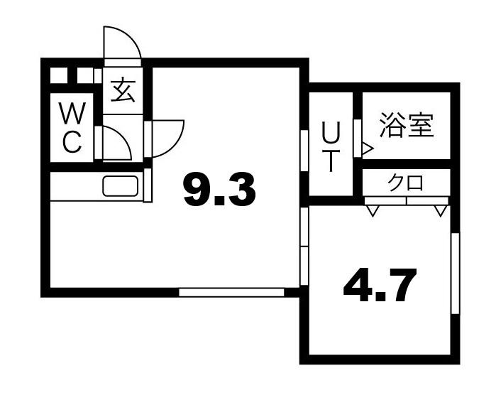 RAISIN(1LDK/2階)の間取り写真