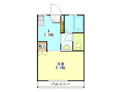 エントピアSHITOMI F棟(1K/2階)の間取り写真