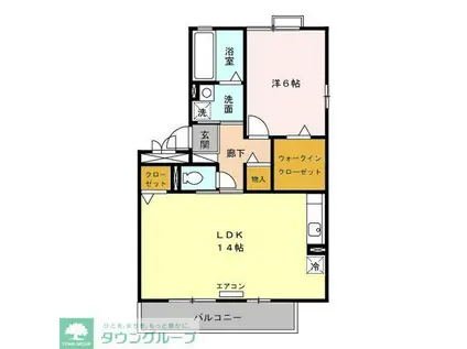 ロジュマンマエバラE(1LDK/2階)の間取り写真