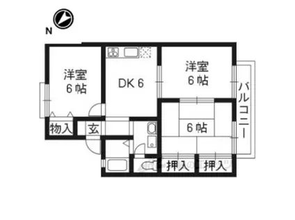 フォレストパーク(2LDK/2階)の間取り写真