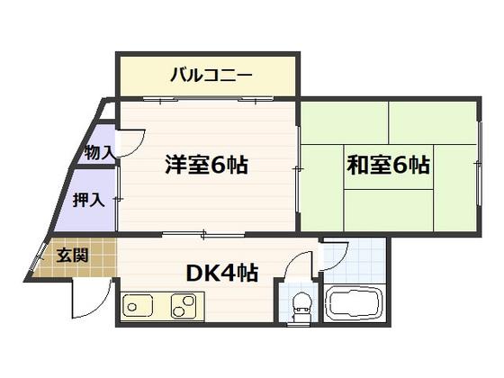 惣田ビル(2DK/1階)の間取り写真