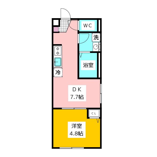 秀和鷺宮(1DK/1階)の間取り写真