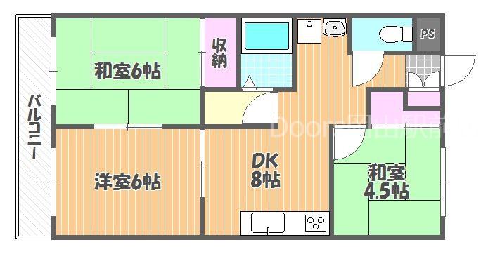 サクシード今(3DK/3階)の間取り写真